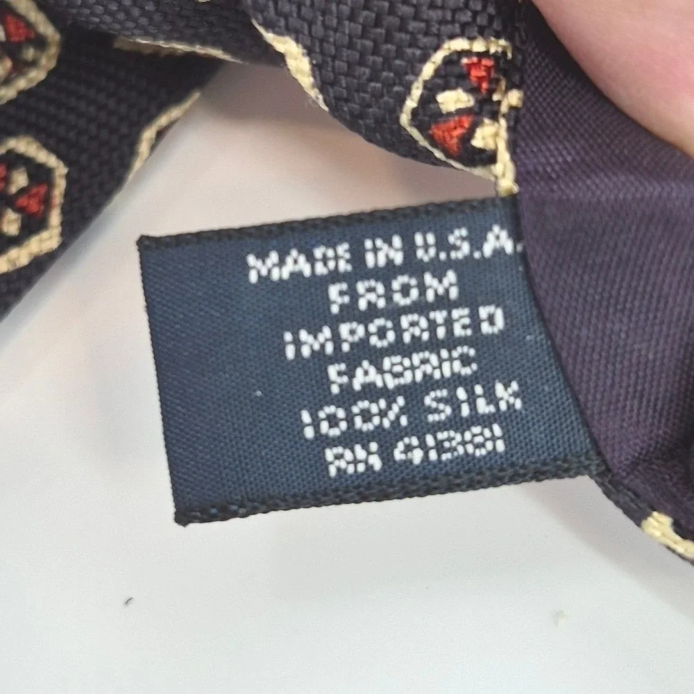 Polo Ralph Lauren Mens Silk Geometric Medallion Tie Navy Red Cream Preppy